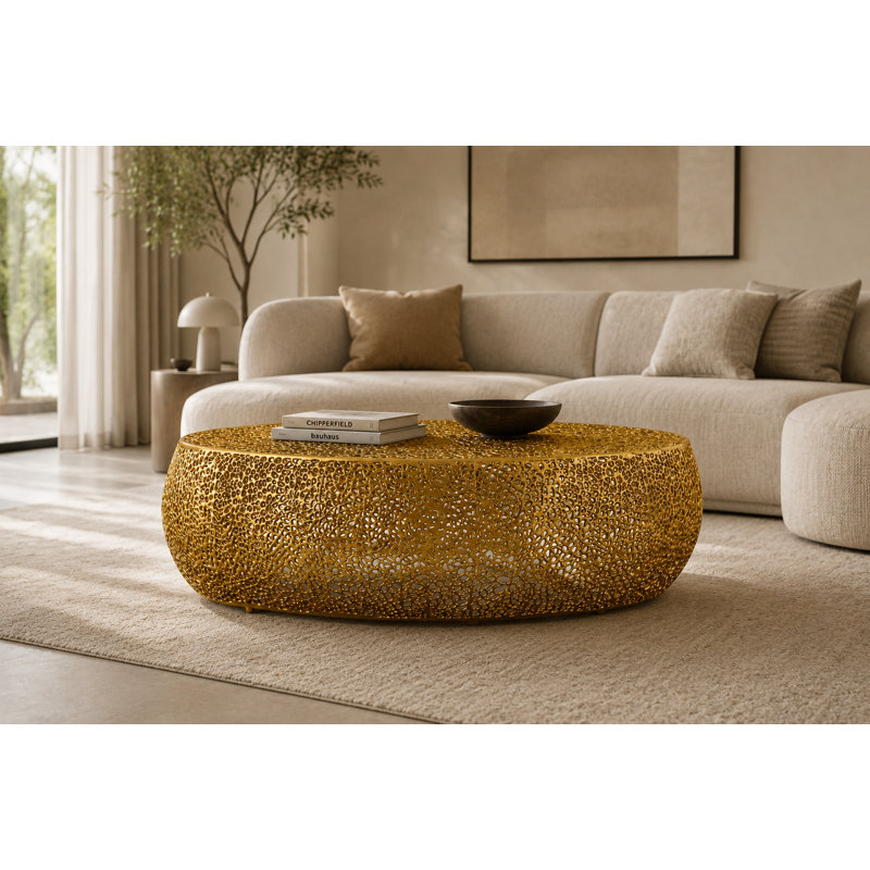 Brayden Studio® Cindie Aluminum Drum Coffee Table & Reviews | Wayfair